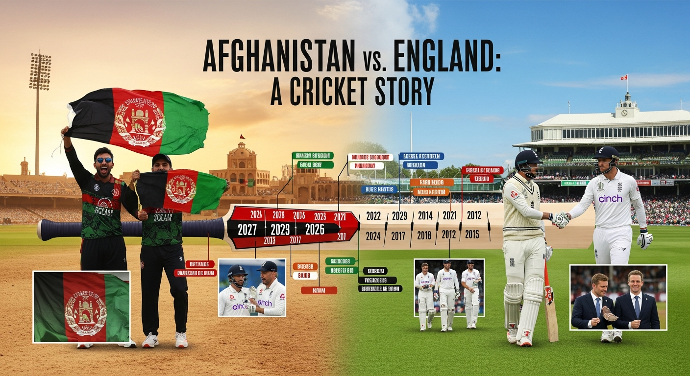 Afghanistan National Cricket Team vs England Cricket Team Timeline